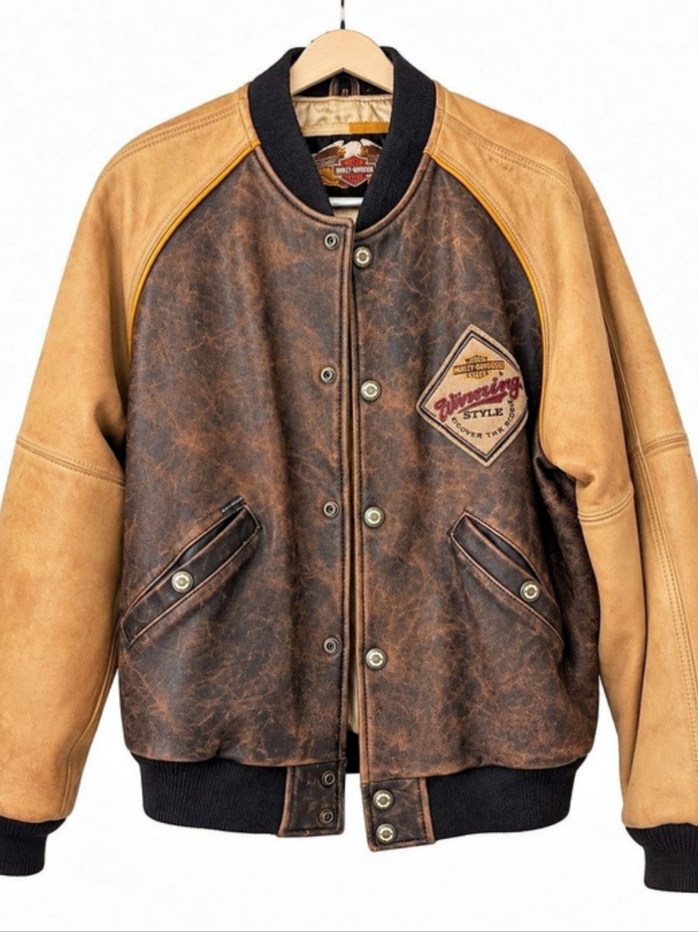 Harley-Davidson Grand National Champion Leather Bomber Jacket